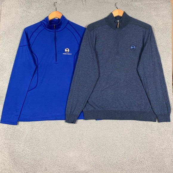 REI Co-op/Ashworth Other - Lot of 2 Pebble Beach REI/Ashworth Men's Large L Blue 1/4 Zip Pullover Golf